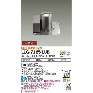 画像: 大光電機(DAIKO) LLG-7165LUB アウトドアライト グランドライト 非調光 電球色 ビーム角60度 防雨・防湿形 ステンカラー