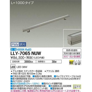 画像: 大光電機(DAIKO) LLY-7065NUW アウトドアライト 間接照明 L=1000 PWM調光(調光器別売) 白色 灯具可動 ビーム角60度 広角形 防雨・防湿形 ステンカラー