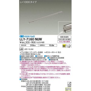 画像: 大光電機(DAIKO) LLY-7160NUW アウトドアライト 間接照明 L=1000 白色 ビーム角60度 DC24V専用 防雨・防湿形 電源別売 ステンカラー