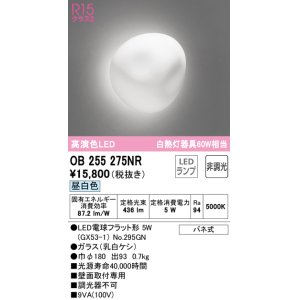 画像: オーデリック　OB255275NR(ランプ別梱)　ブラケットライト 非調光 LEDランプ 昼白色