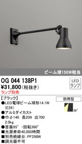 画像: オーデリック　OG044138P1　エクステリアスポットライト LEDランプ ランプ別売 防雨型 黒