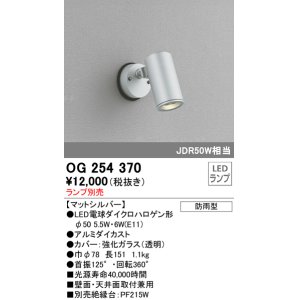 画像: 照明器具 オーデリック　OG254370　エクステリアスポットライト φ50LED電球ダイクロハロゲン形 電球色タイプ ランプ別売