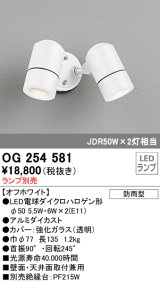 画像: オーデリック　OG254581　エクステリアスポットライト LED 防雨型 オフホワイト ランプ別売