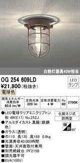 画像: オーデリック　OG254609LD(ランプ別梱)　エクステリアポーチライト LED電球クリアミニクリプトン形 電球色 非調光