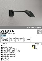 画像: オーデリック　OG254689　エクステリアスポットライト LED一体型 昼白色 ビーム球150W相当 防雨型 ブラック