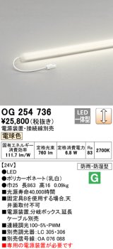 画像: オーデリック　OG254736　エクステリア間接照明 LED一体型 スリムラインライト 電球色 防雨型 電源装置・接続線別売