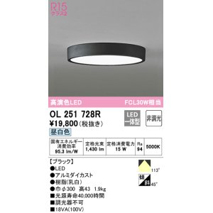 画像: オーデリック　OL251728R　シーリングライト 非調光 LED一体型 昼白色 ブラック