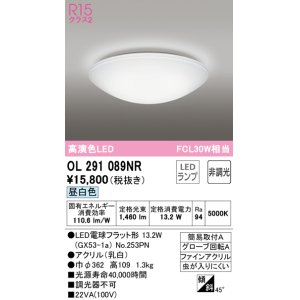 画像: 【数量限定特価】オーデリック　OL291089NR(ランプ別梱)　シーリングライト 非調光 LEDランプ 昼白色 ￡