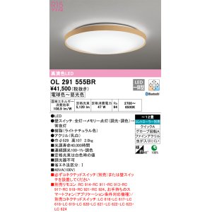 画像: オーデリック　OL291555BR　シーリングライト 12畳 調光 調色 Bluetooth コントローラー別売 LED一体型 電球色〜昼光色 ライトナチュラル