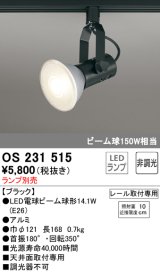 画像: 照明器具 オーデリック　OS231515　スポットライト ビーム球形23W プラグタイプ ランプ別売 ブラック