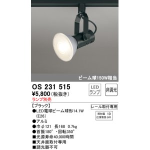 画像: 照明器具 オーデリック　OS231515　スポットライト ビーム球形23W プラグタイプ ランプ別売 ブラック