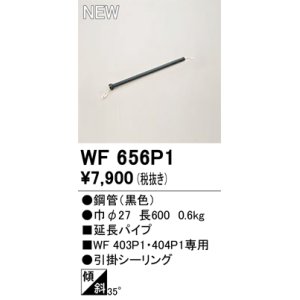 画像: オーデリック WF656P1 シーリングファン 部材 延長パイプ 長600 ブラック