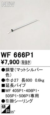 画像: オーデリック WF666P1 シーリングファン 部材 延長パイプ 長600 マットシルバー