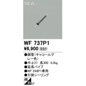 画像: オーデリック WF737P1 シーリングファン 部材 延長パイプ 長300 チャコールグレー