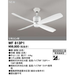 画像: オーデリック WF813P1 シーリングファン 器具本体 リモコン付 ホワイト