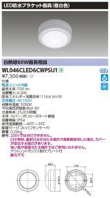 画像: 東芝ライテック　WL046CLED6CWPSU1　LED防水ブラケット 昼白色