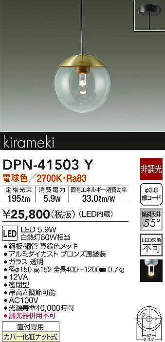 変革のパワーを授ける・願望成就 大光電機 大光電機(DAIKO) DPN-41486Y