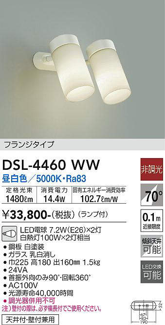 大光電機(DAIKO) DSL-5329AB スポットライト 非調光 温白色 フランジ