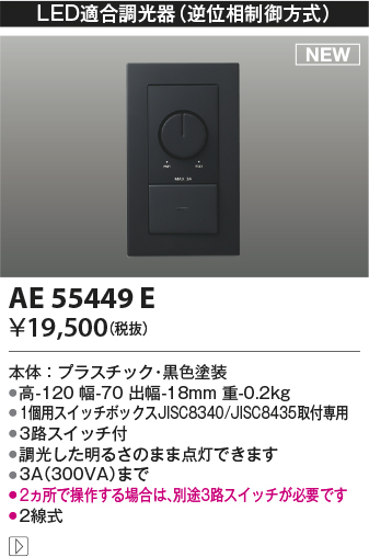 画像1: コイズミ照明 AE55449E 部品 ライトコントローラ ブラック (1)